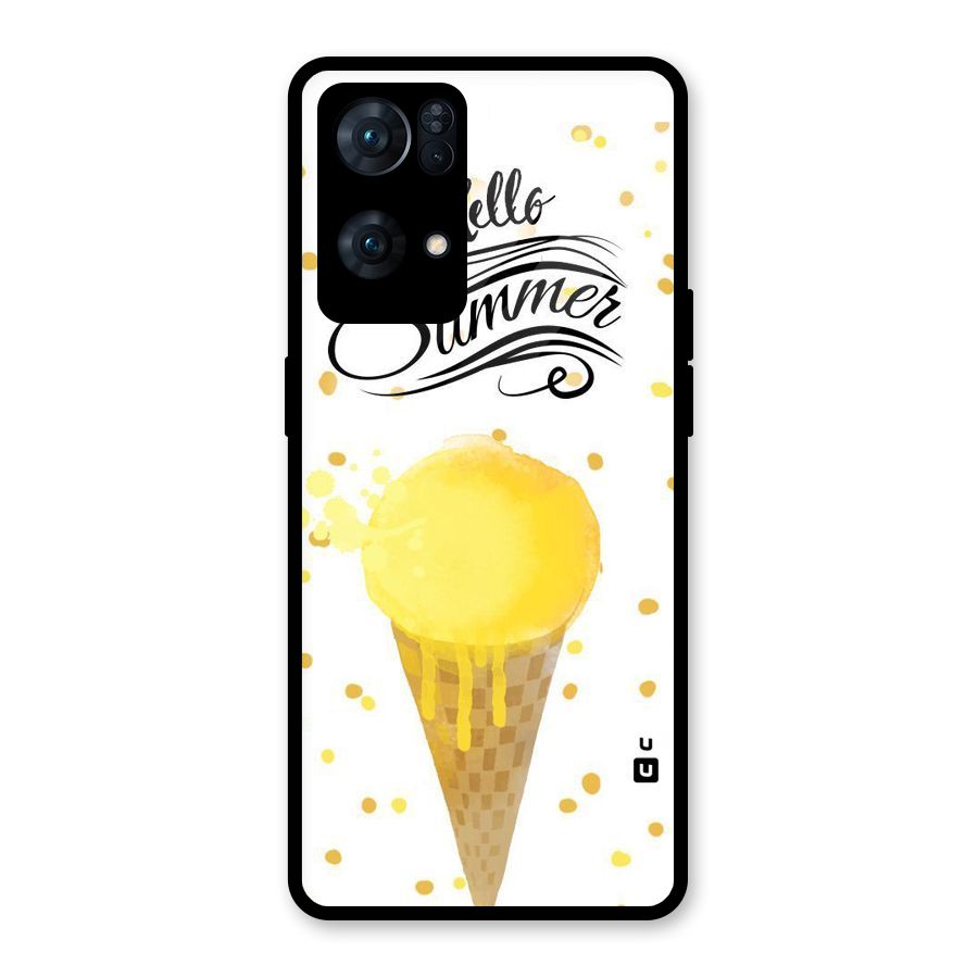Ice Cream Summer Glass Back Case for Oppo Reno7 Pro 5G