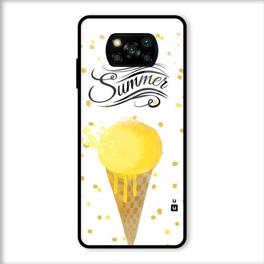 Ice Cream Summer Glass Back Case for Poco X3