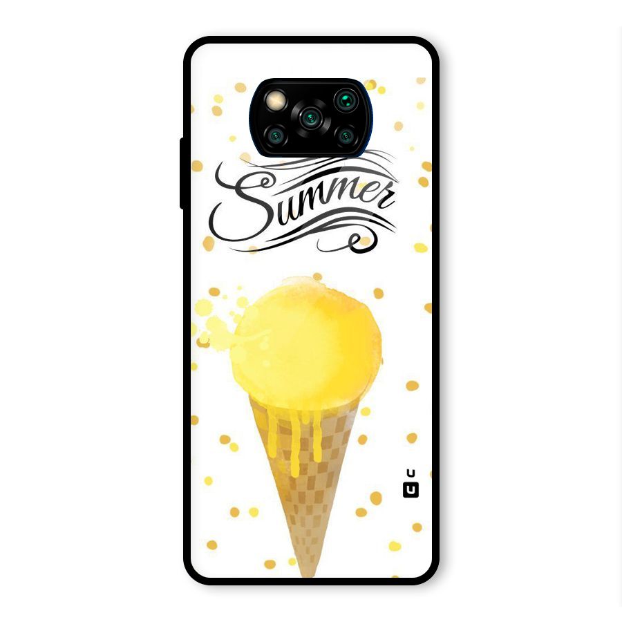 Ice Cream Summer Glass Back Case for Poco X3 Pro