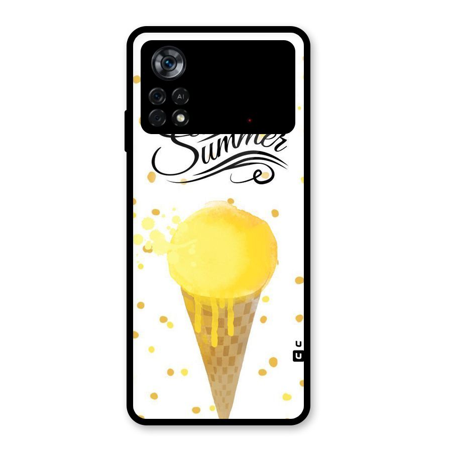 Ice Cream Summer Glass Back Case for Poco X4 Pro 5G
