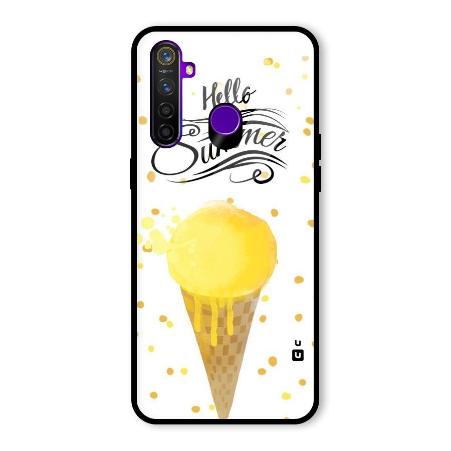 Ice Cream Summer Glass Back Case for Realme 5 Pro