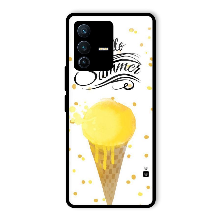 Ice Cream Summer Glass Back Case for Vivo V23 Pro
