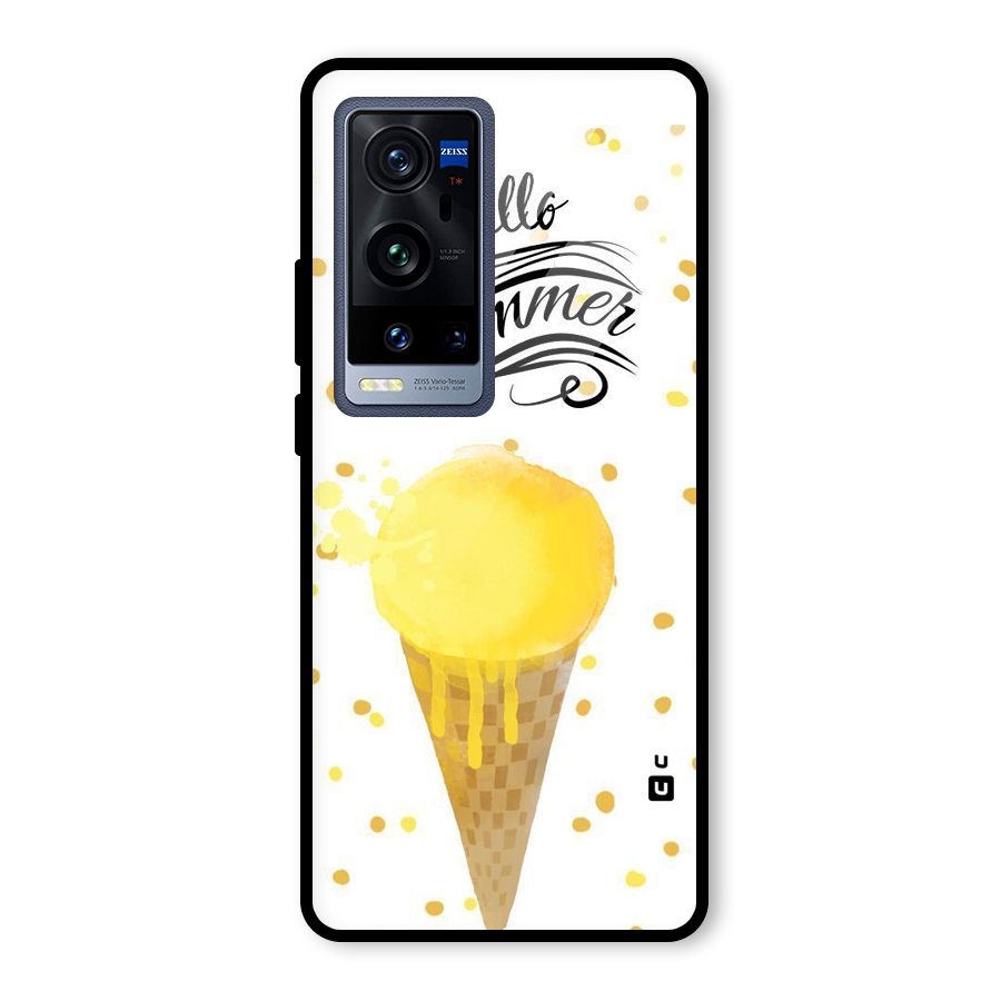 Ice Cream Summer Glass Back Case for Vivo X60 Pro Plus