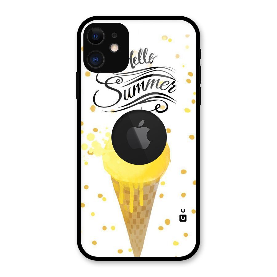 Ice Cream Summer Glass Back Case for iPhone 11 Logo Cut