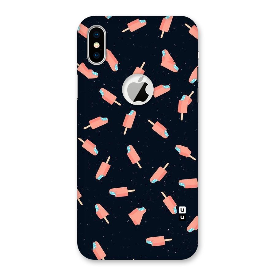 Icy Pattern Back Case for iPhone X Logo Cut