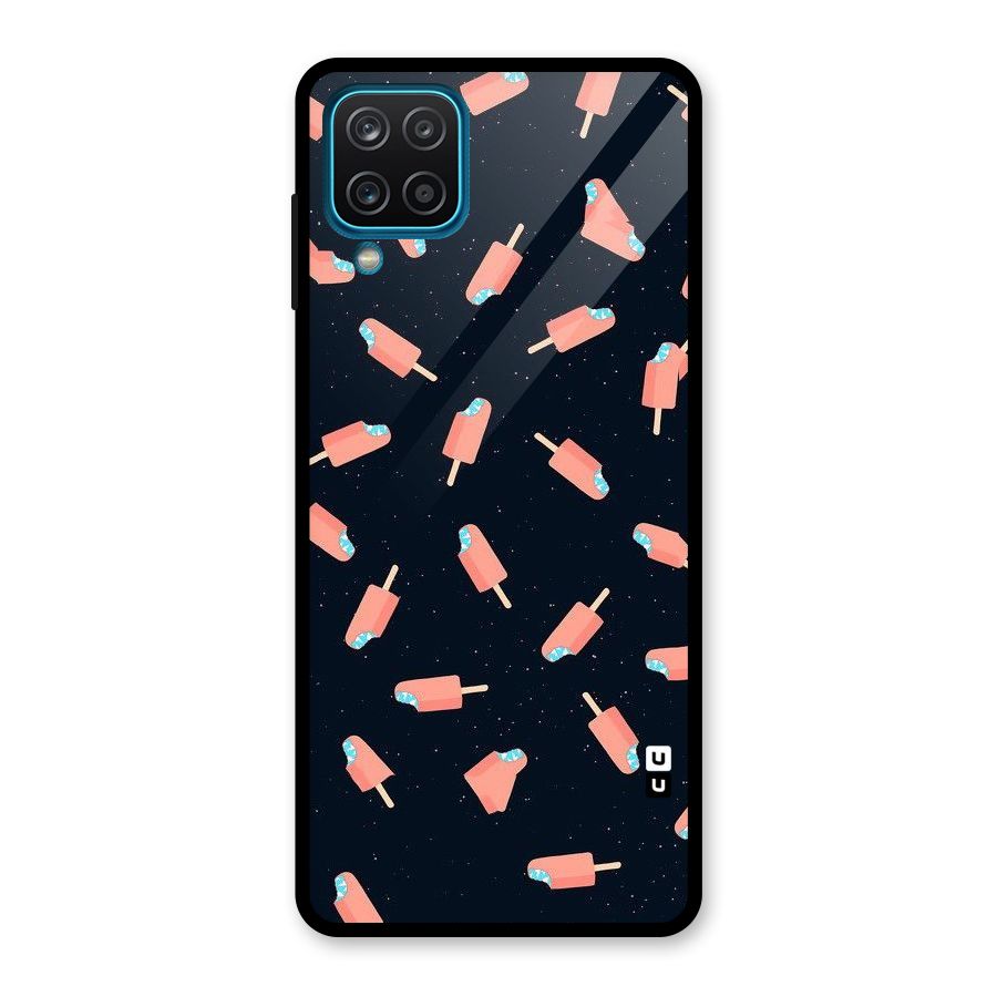 Icy Pattern Glass Back Case for Galaxy A12