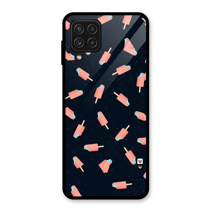 Icy Pattern Glass Back Case for Galaxy A22 4G