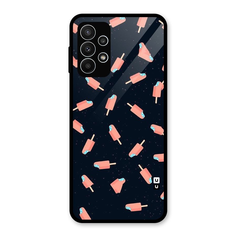 Icy Pattern Glass Back Case for Galaxy A23