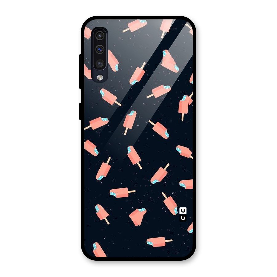 Icy Pattern Glass Back Case for Galaxy A50