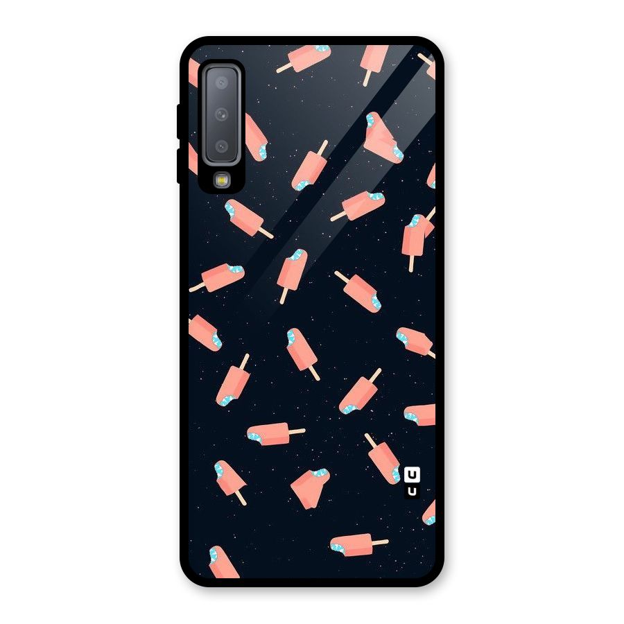 Icy Pattern Glass Back Case for Galaxy A7 (2018)