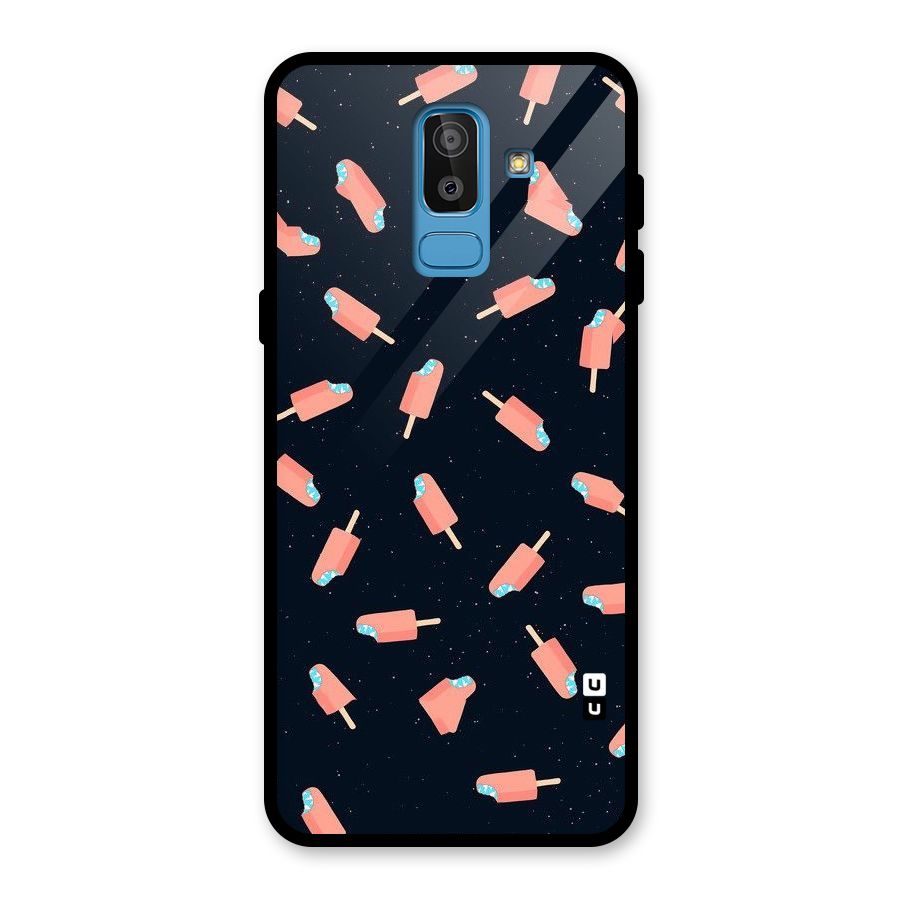 Icy Pattern Glass Back Case for Galaxy J8