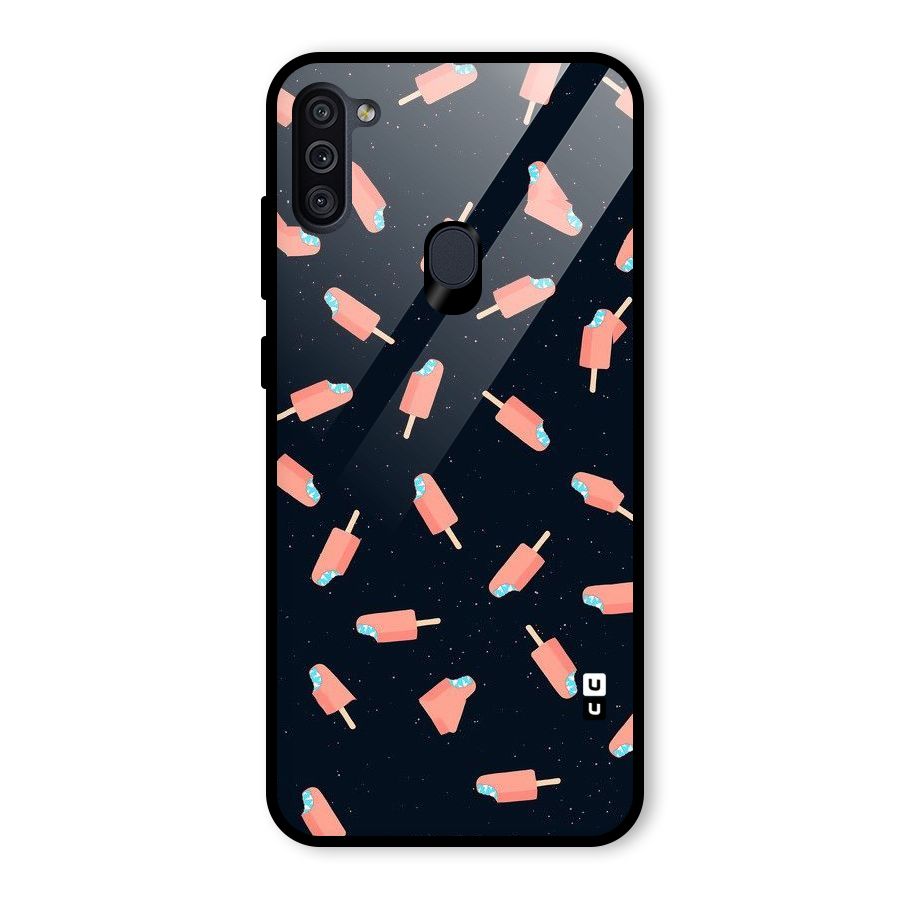 Icy Pattern Glass Back Case for Galaxy M11