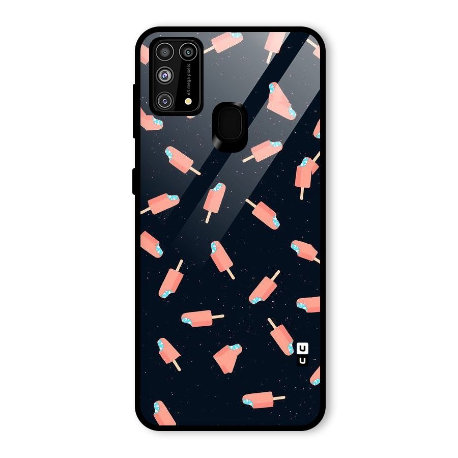 Icy Pattern Glass Back Case for Galaxy M31