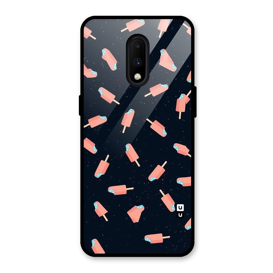 Icy Pattern Glass Back Case for OnePlus 7