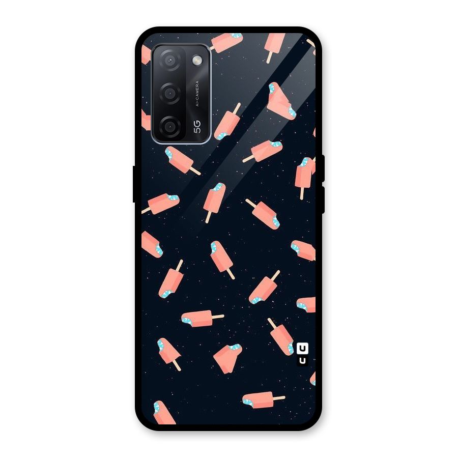 Icy Pattern Glass Back Case for Oppo A53s 5G