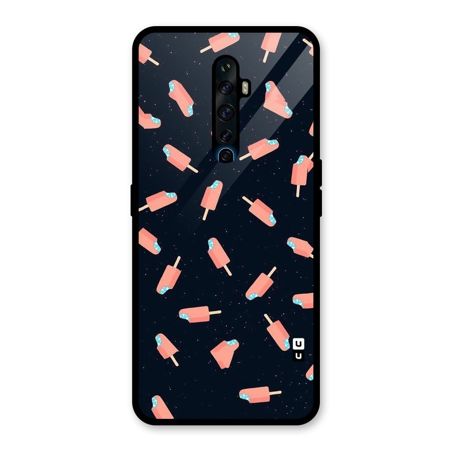 Icy Pattern Glass Back Case for Oppo Reno2 F
