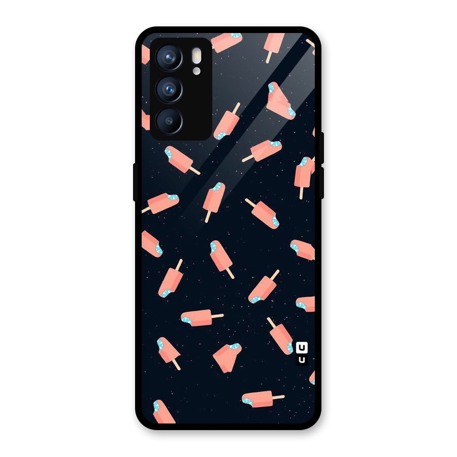 Icy Pattern Glass Back Case for Oppo Reno6 5G