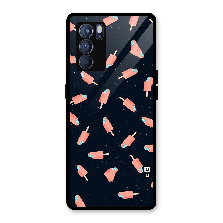 Icy Pattern Glass Back Case for Oppo Reno6 Pro 5G