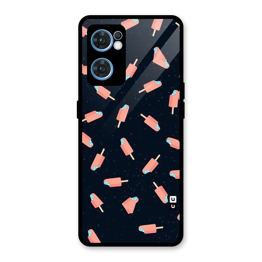 Icy Pattern Glass Back Case for Oppo Reno7 5G