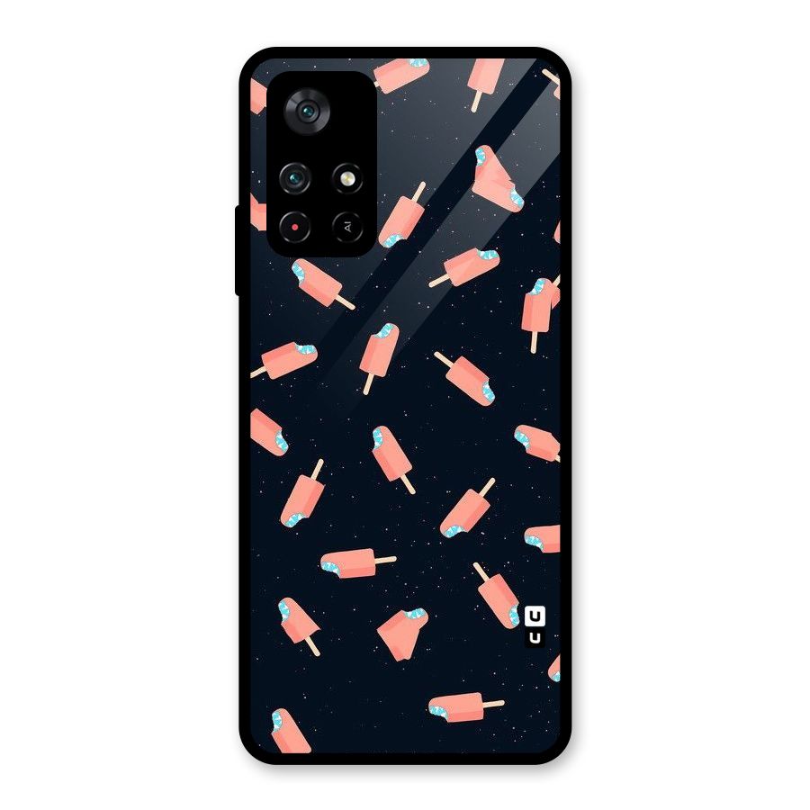 Icy Pattern Glass Back Case for Poco M4 Pro 5G