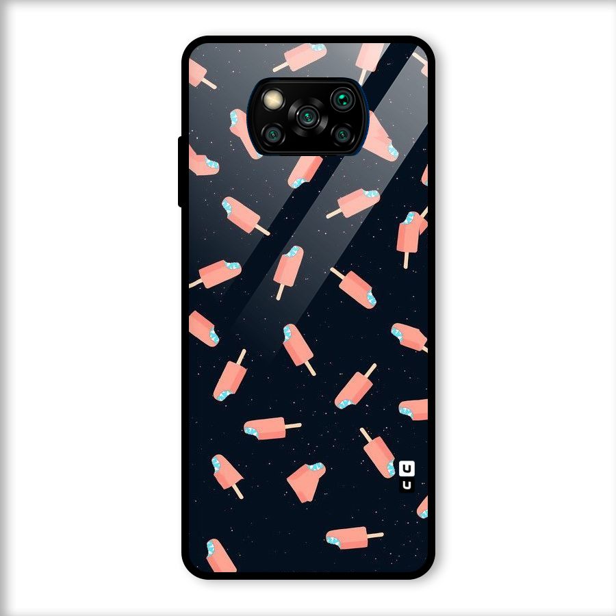 Icy Pattern Glass Back Case for Poco X3