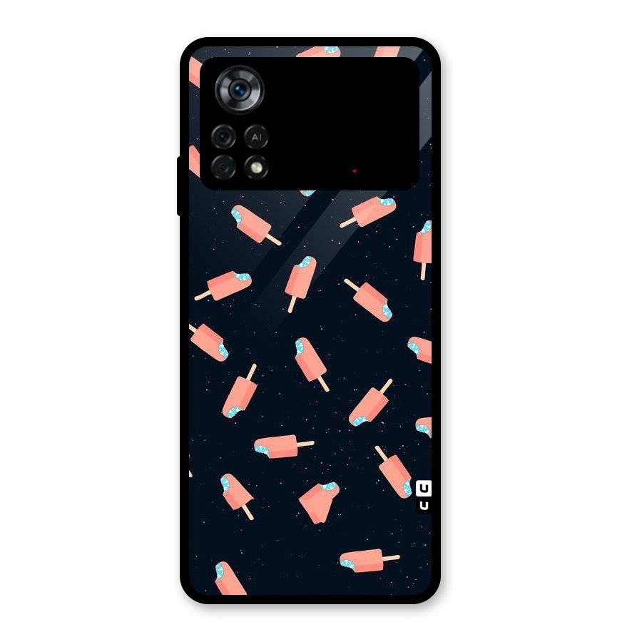 Icy Pattern Glass Back Case for Poco X4 Pro 5G