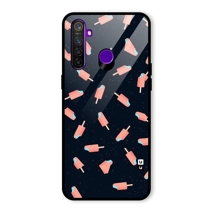 Icy Pattern Glass Back Case for Realme 5 Pro