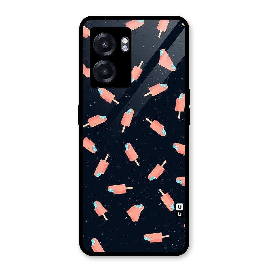 Icy Pattern Glass Back Case for Realme Narzo 50 5G