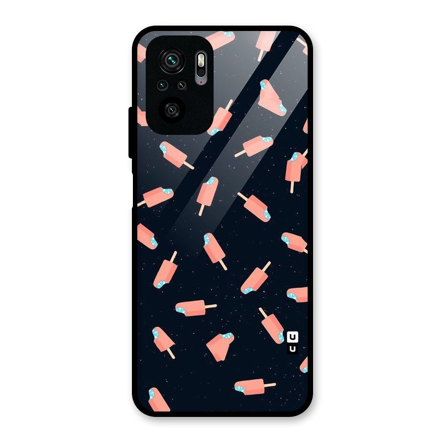 Icy Pattern Glass Back Case for Redmi Note 10S