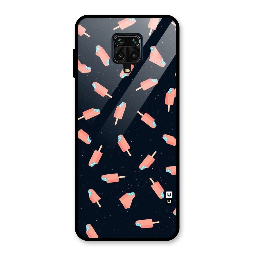 Icy Pattern Glass Back Case for Redmi Note 9 Pro