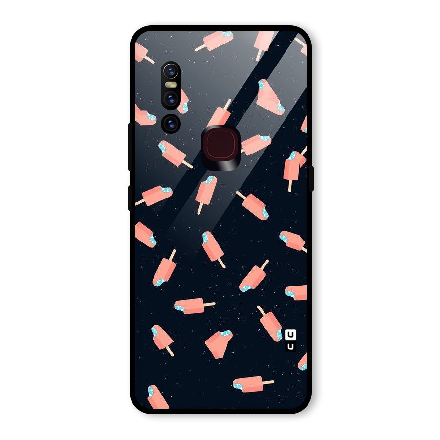 Icy Pattern Glass Back Case for Vivo V15