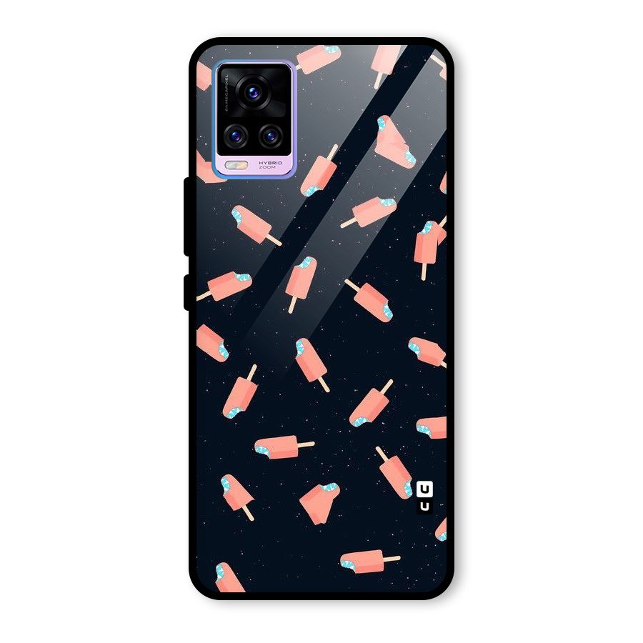 Icy Pattern Glass Back Case for Vivo V20 Pro