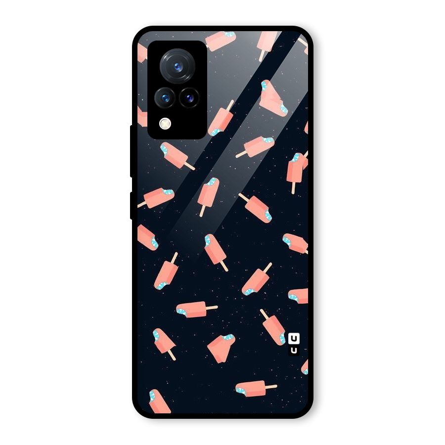 Icy Pattern Glass Back Case for Vivo V21 5G