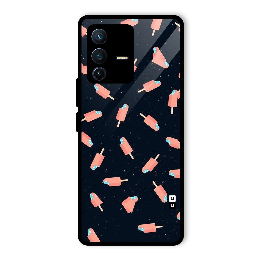 Icy Pattern Glass Back Case for Vivo V23 Pro