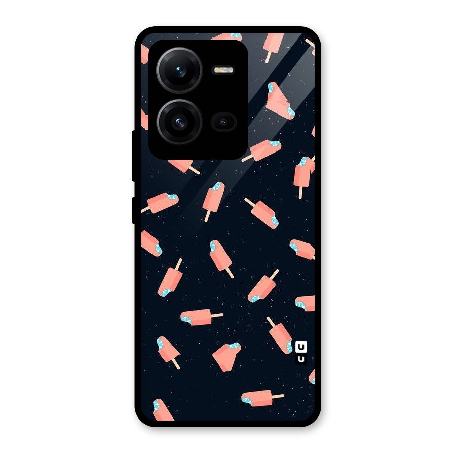 Icy Pattern Glass Back Case for Vivo V25