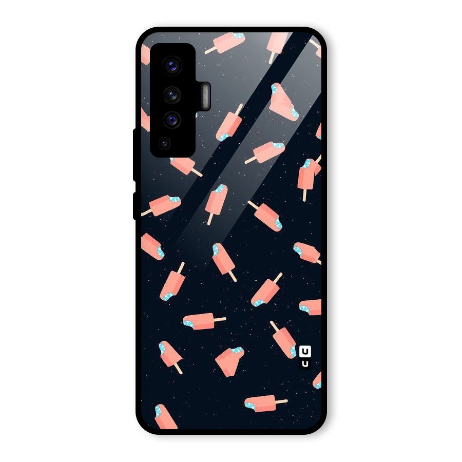 Icy Pattern Glass Back Case for Vivo X50