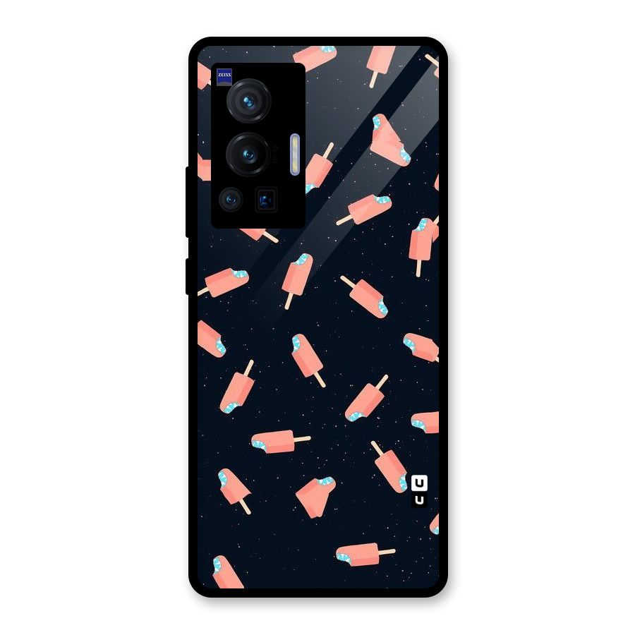 Icy Pattern Glass Back Case for Vivo X70 Pro