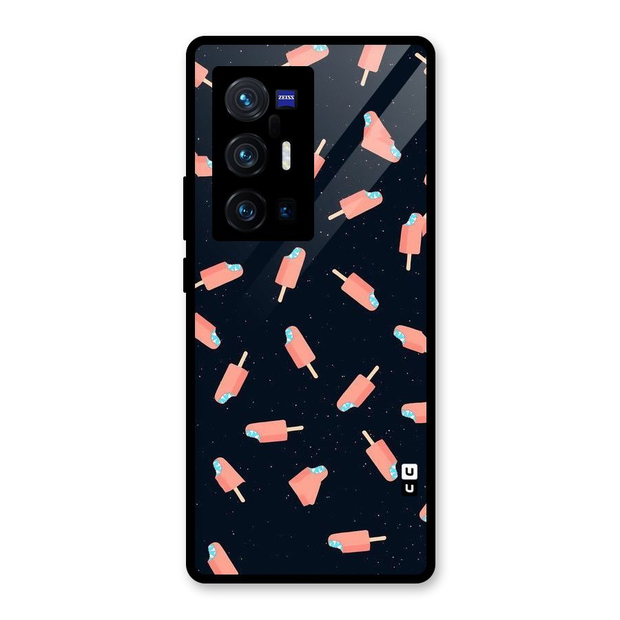 Icy Pattern Glass Back Case for Vivo X70 Pro Plus