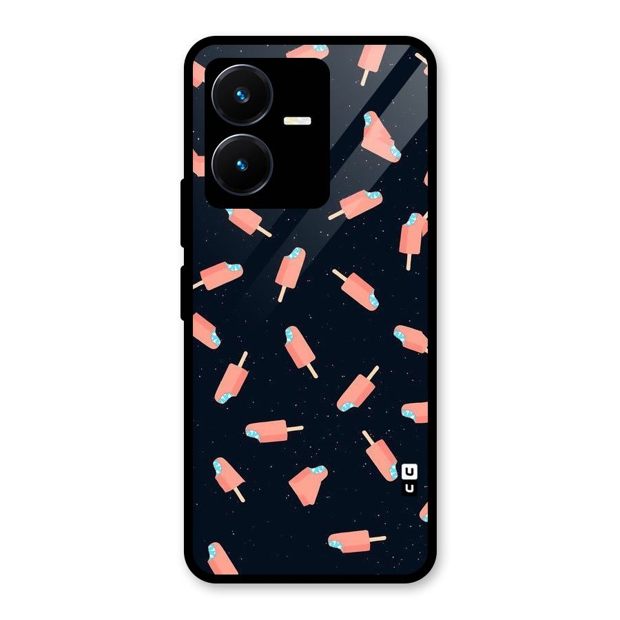 Icy Pattern Glass Back Case for Vivo Y22