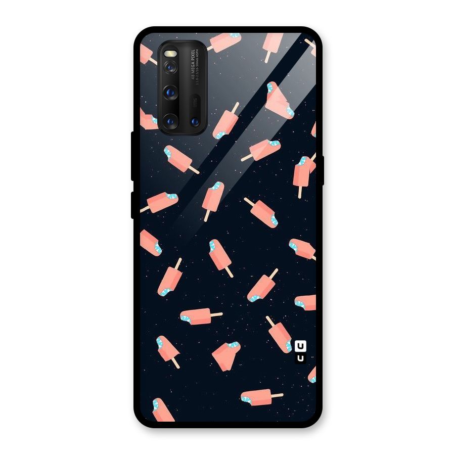 Icy Pattern Glass Back Case for Vivo iQOO 3