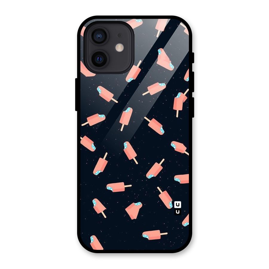 Icy Pattern Glass Back Case for iPhone 12