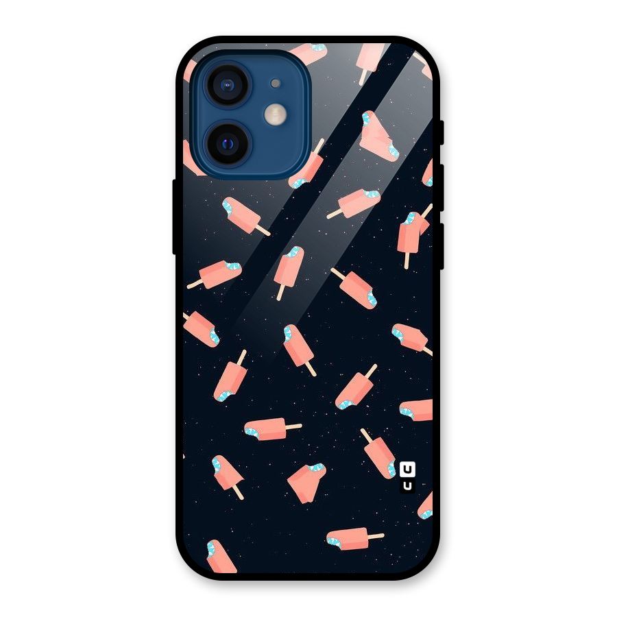Icy Pattern Glass Back Case for iPhone 12 Mini