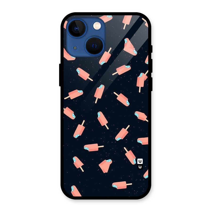 Icy Pattern Glass Back Case for iPhone 13 Mini