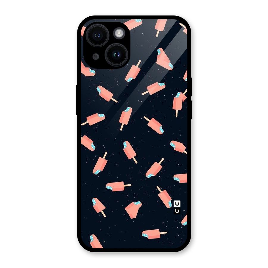 Icy Pattern Glass Back Case for iPhone 14