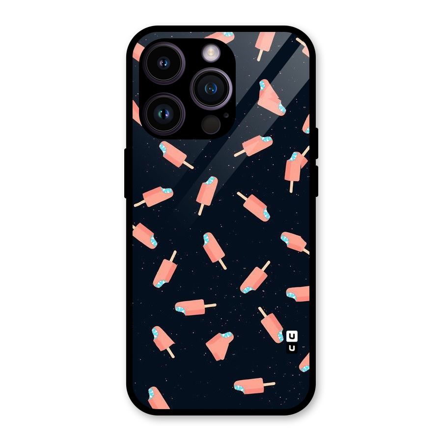 Icy Pattern Glass Back Case for iPhone 14 Pro