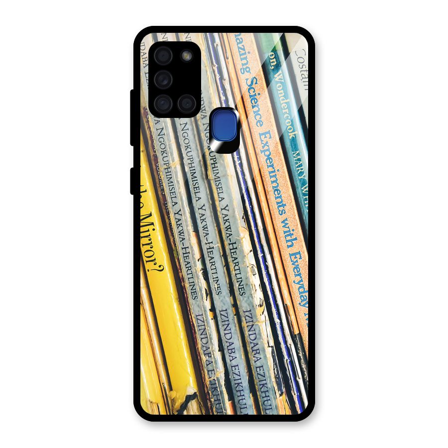 In Love with Books Glass Back Case for Galaxy A21s