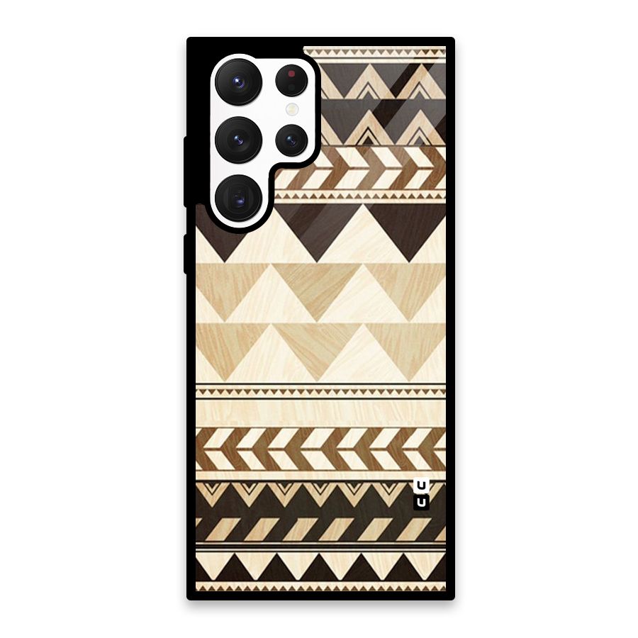 Indie Pattern Work Glass Back Case for Galaxy S22 Ultra 5G