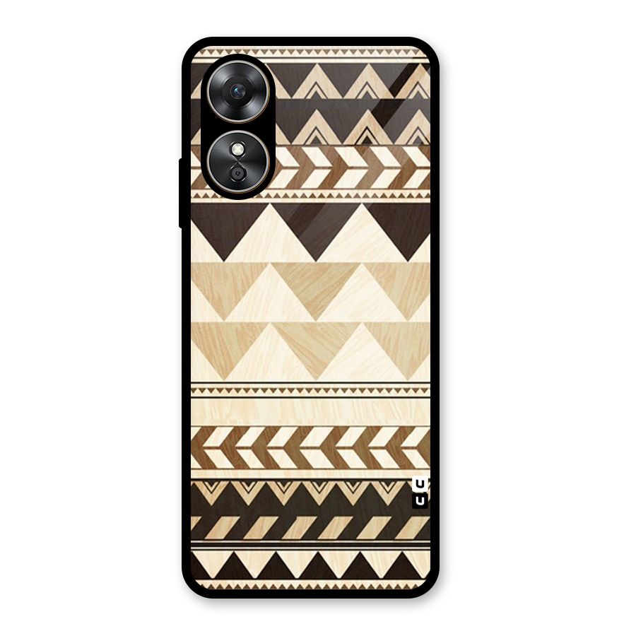 Indie Pattern Work Glass Back Case for Oppo A17