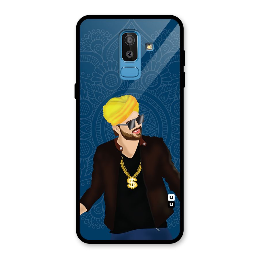 Indie Pop Illustration Glass Back Case for Galaxy J8