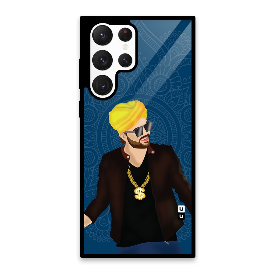 Indie Pop Illustration Glass Back Case for Galaxy S22 Ultra 5G
